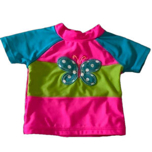 KAV Kas girls swim top w/ butterfly appliqué, 2T